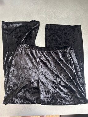 Velvet Lounge Pants - Shiny Black